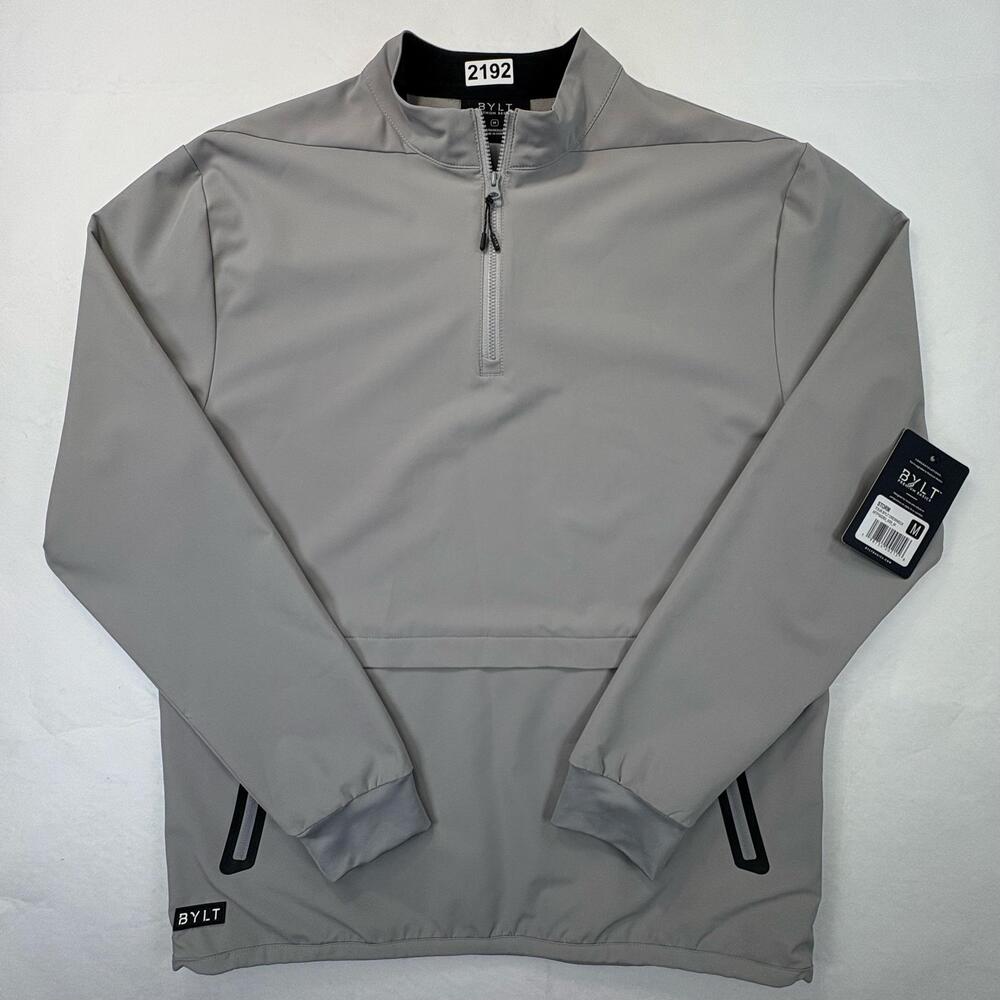 BYLT Tour Crewneck Mens Medium Storm Gray 1/4 Zip Golf Athletic Pullover NEW